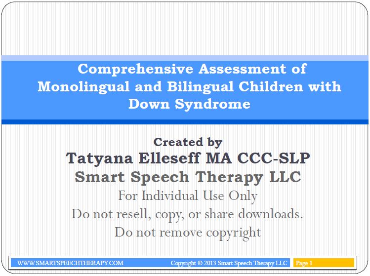Comprehensive Assessment of Monolingual and Bilingual Children w DS cover
