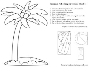 Summer Directions Coloring Sheet 1